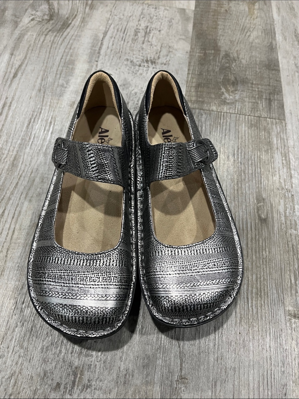 Alegria shoes 8-8.5 Mary Jane Shoes - Metallic Silver women’s